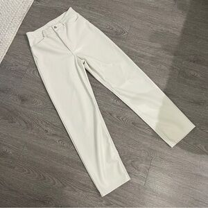Cream Pleather Pants